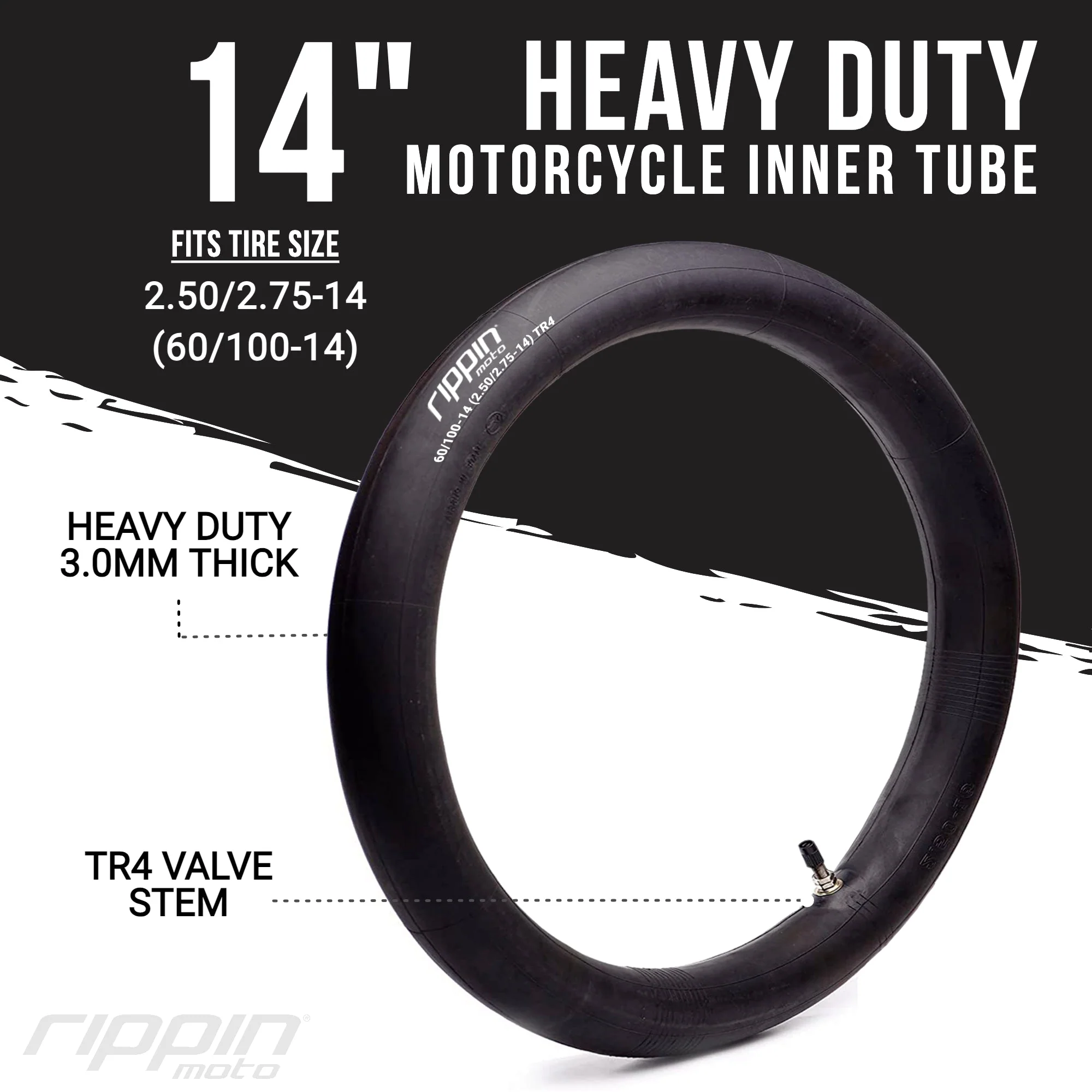 60/100-14 (2.50/2.75-14) Heavy Duty 14" Inner Tube | 3mm Thick