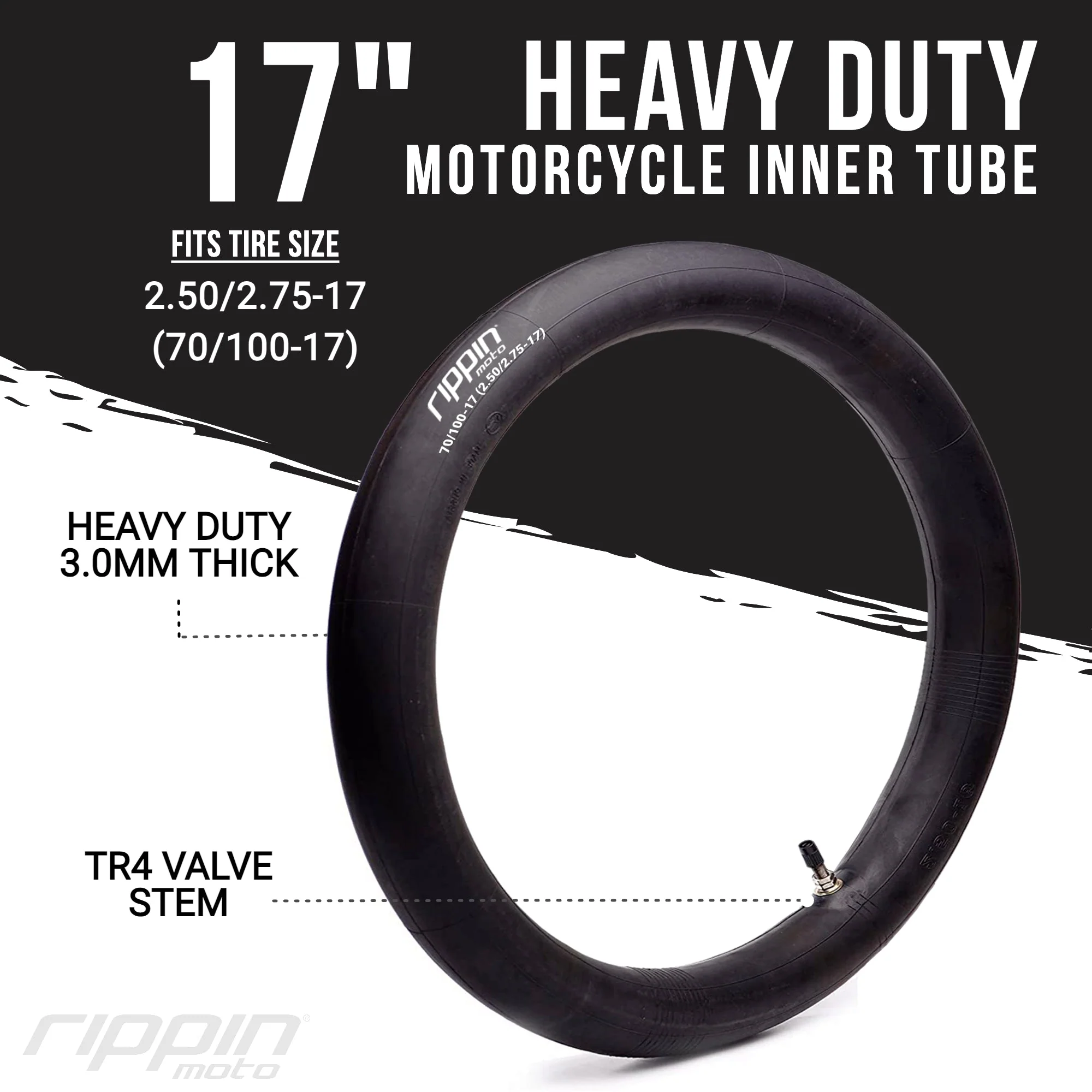 70/100-17 (2.50/2.75-17) Heavy Duty 17" Inner Tube | 3mm Thick