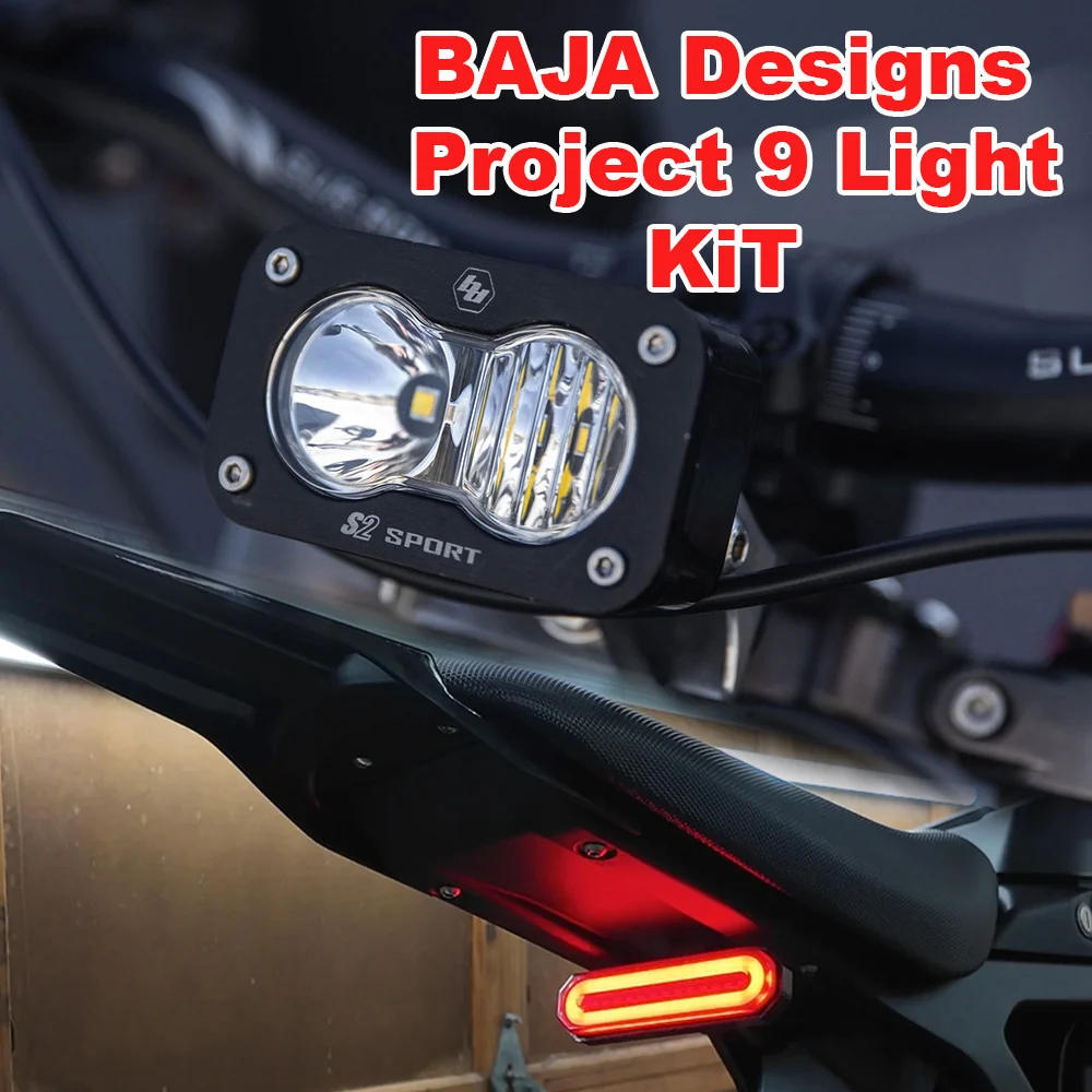 Baja Designs S2 Sport Headlight + Project 9 CYBERLIGHT V2 Bundle | By Baja Designs & Project 9 | For Sur-Ron, E Ride Pro, and Talaria Electric Bikes