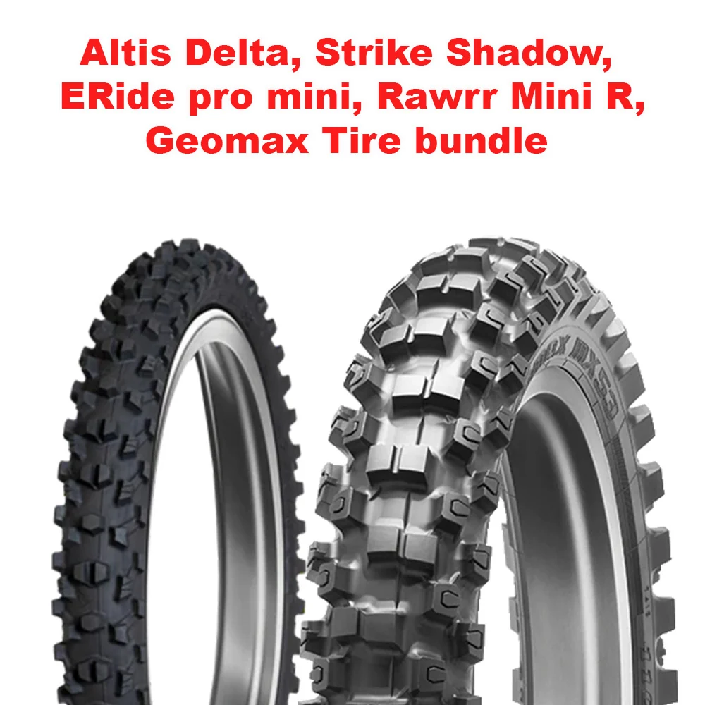 Dunlop Geomax MX34 Front + MX53 Rear Tire Bundle | For Pit Bikes, Mini E-Motos, and Lightweight E-Bikes