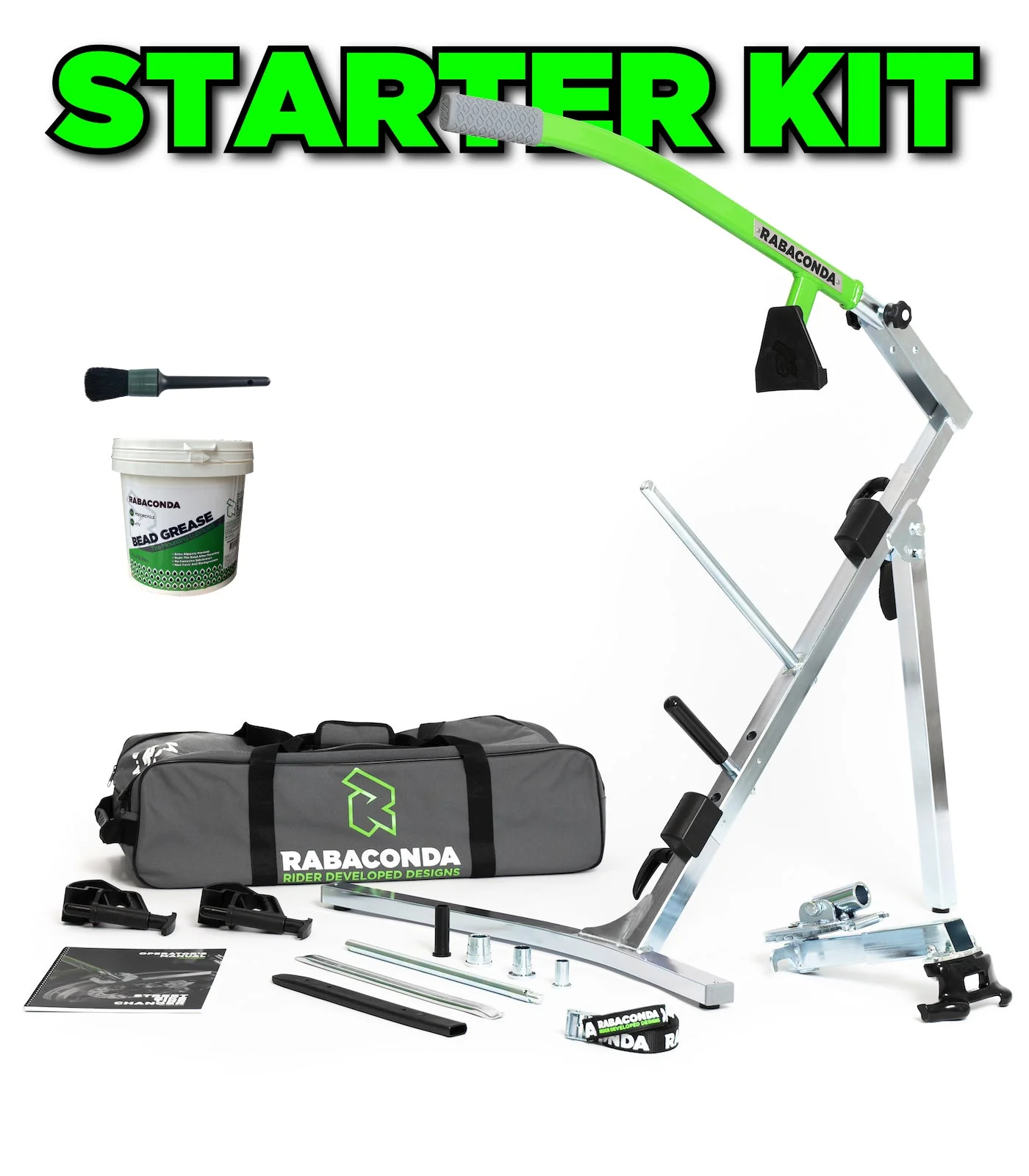 Rabaconda Tire Changing Tool for E-Moto's w/ 15mm Spindles | Starter Kit