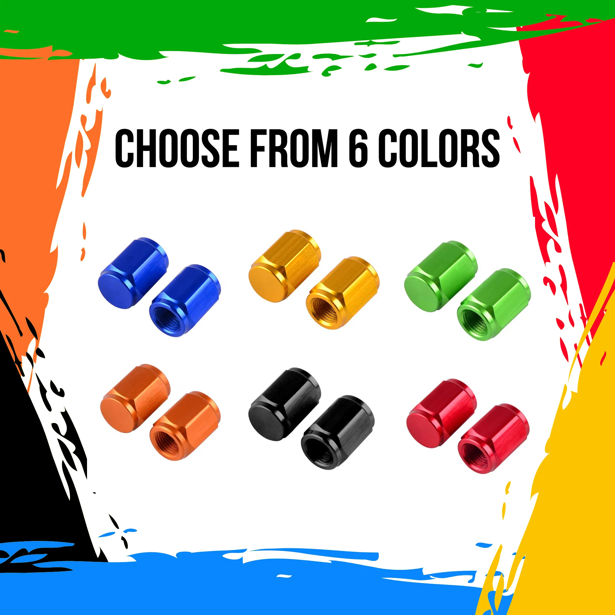 Rippin Moto CNC Billet Valve Stem Caps multiple colors