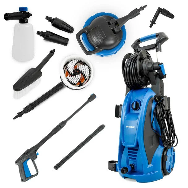 Hyundai 180Bar/ 2610psi Electric Pressure Washer, 8L/min, 2400W High-Performance Jet Wash with Hose & Attachments | HYW2400E