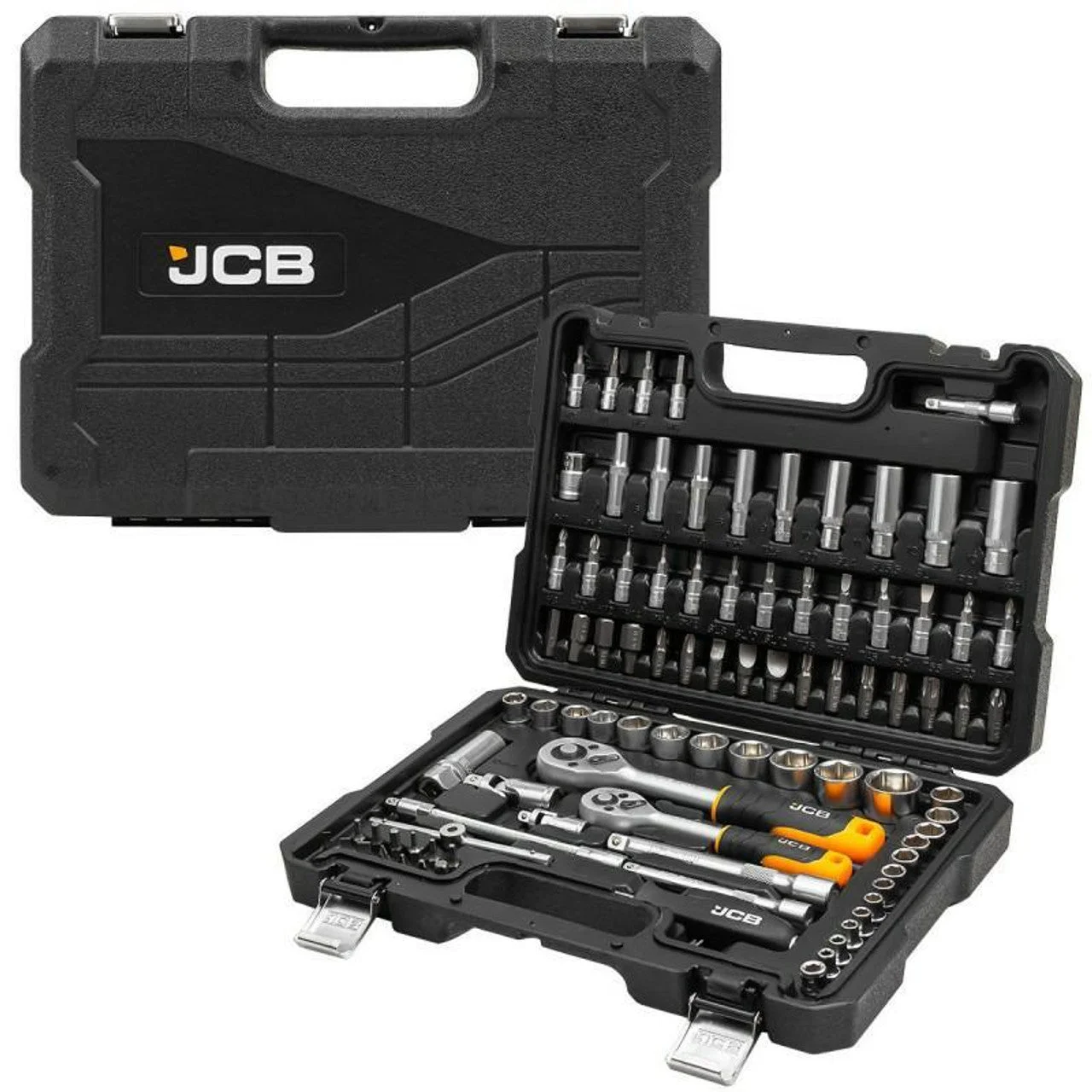 JCB 94 Piece 1/4 - and 3/8 - Socket and Bit Set, Chrome Vanadium Steel | JCB-4941-5DS