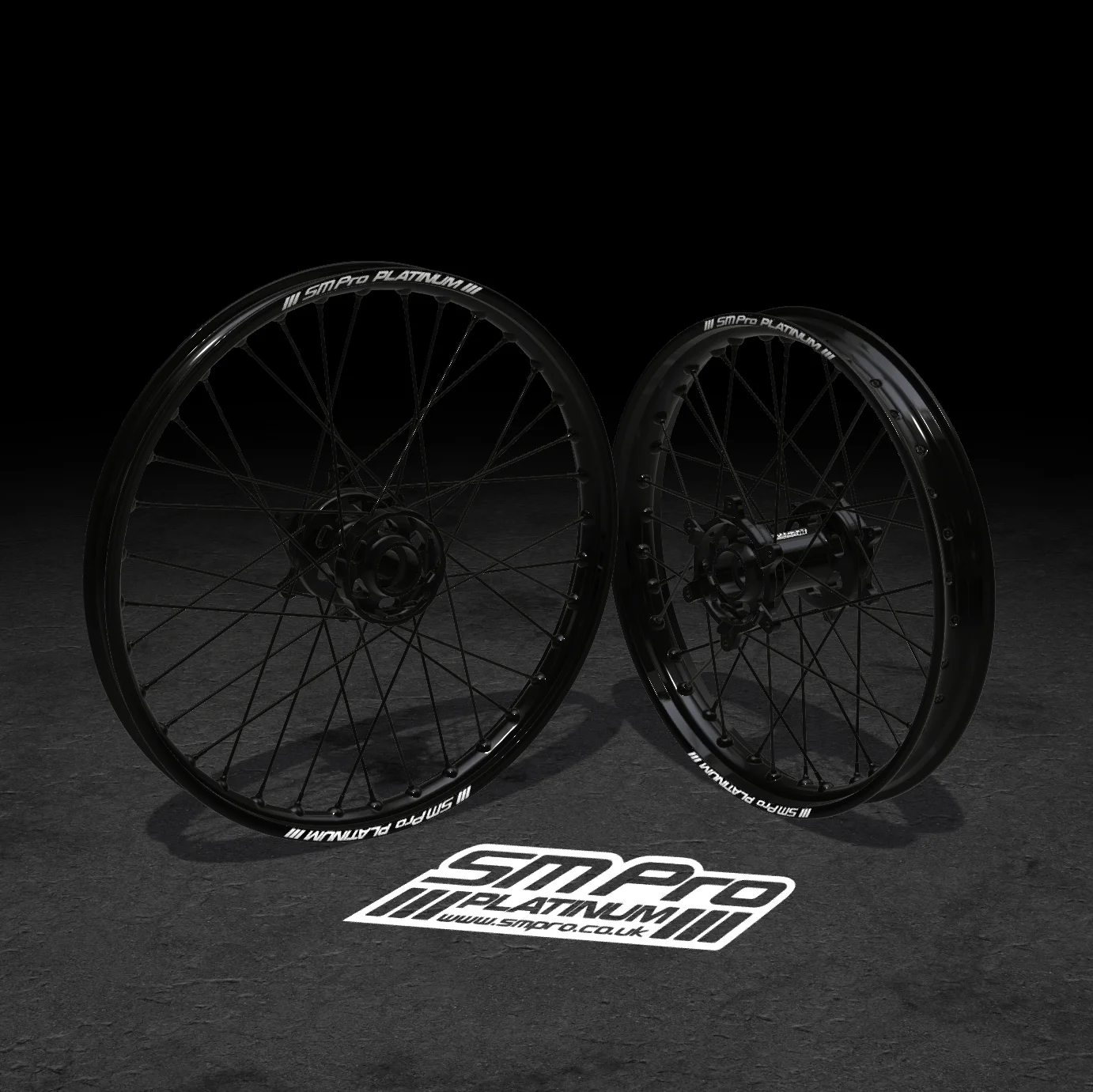 SM PRO STARK VARG MX/ENDURO WHEEL SET 21/19 - BLACK WHEEL SET