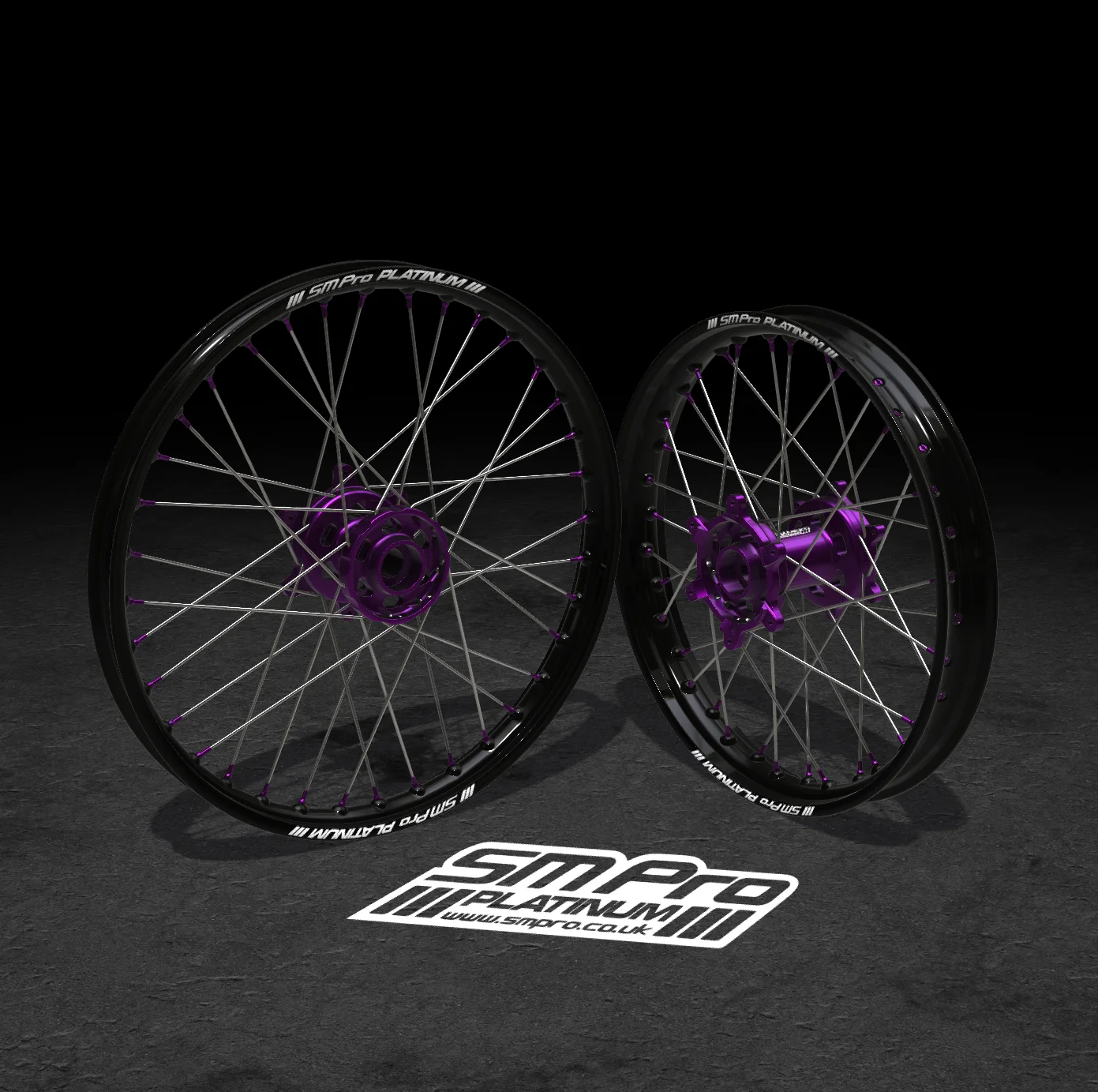 SM PRO TALARIA WHEEL SET 19/16 - SILVER/PURPLE COMBO